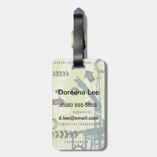 Abstrakter HalloTechnologie Hintergrund Gepäckanhänger (Rückseite vertikal)