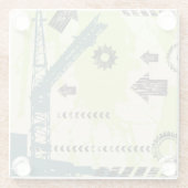 Abstrakter HalloTechnologie Hintergrund Glasuntersetzer (Rückseite)