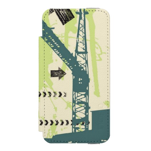 Abstrakter HalloTechnologie Hintergrund Incipio iPhone Geldbeutel-Hülle (Folio Vorderseite)