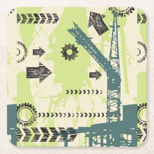 Abstrakter HalloTechnologie Hintergrund Rechteckiger Pappuntersetzer (Vorderseite)