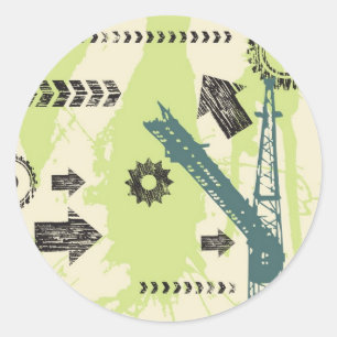 Abstrakter HalloTechnologie Hintergrund Runder Aufkleber