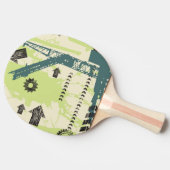 Abstrakter HalloTechnologie Hintergrund Tischtennis Schläger (Seitenansicht)