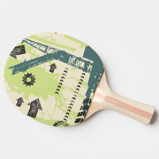 Abstrakter HalloTechnologie Hintergrund Tischtennis Schläger (Seitenansicht)