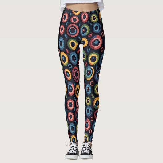 Abstrakter Halloween-Monster-Eyeball Leggings (Vorderseite)