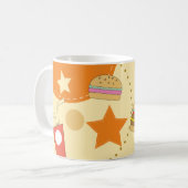 Abstrakter Hamburger, Fries und Drink Set Design Kaffeetasse (Vorderseite Links)