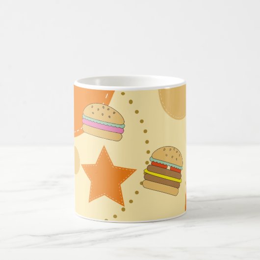 Abstrakter Hamburger, Fries und Drink Set Design Kaffeetasse (Mittel)