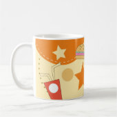 Abstrakter Hamburger, Fries und Drink Set Design Kaffeetasse (Links)