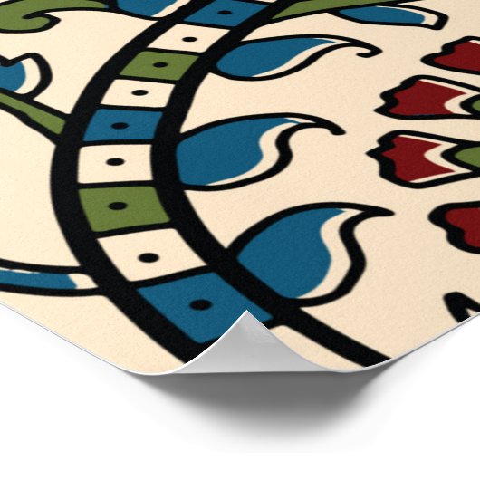 abstrakter Handblock, Druckhintergrunddesign Poster (Ecke)