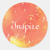 Abstrakter, handgemalter Aquarellhintergrund. Runder Aufkleber (Vorderseite)