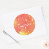 Abstrakter, handgemalter Aquarellhintergrund. Runder Aufkleber (Umschlag)