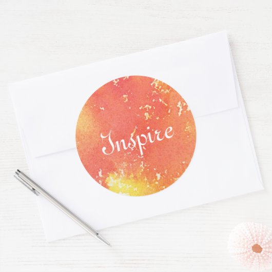 Abstrakter, handgemalter Aquarellhintergrund. Runder Aufkleber (Umschlag)