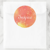 Abstrakter, handgemalter Aquarellhintergrund. Runder Aufkleber (Tasche)