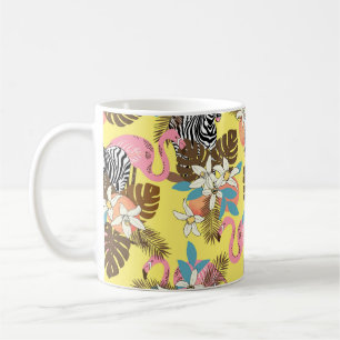 Abstrakter handgemalter, nahtloser Tierhintergrund Kaffeetasse