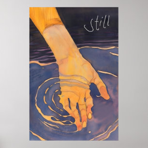 Abstrakter Handwasser-Kunst-Druck, beruhigende Wel Poster