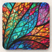 Abstrakter harter Kunststoff aus Radialglas Getränkeuntersetzer (Vorderseite)