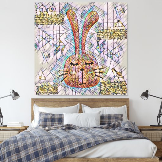 Abstrakter Hase Leinwanddruck (Insitu (Schlafzimmer))
