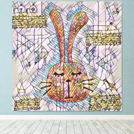 Abstrakter Hase Leinwanddruck (Insitu (Holzboden))