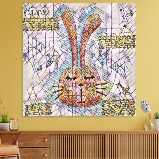 Abstrakter Hase Leinwanddruck (Insitu (Wohnzimmer))