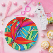 Abstrakter Hawaiianischer Vogel der Paradise-Blume Pappteller (Party)