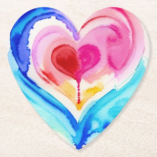 Abstrakter Heart Layer Untersetzer, expressive Kun Untersetzer (Vorderseite)