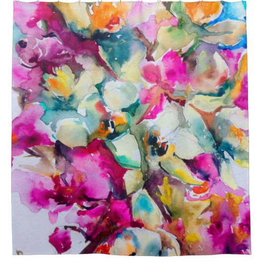 Abstrakter, heller dekorativer Hintergrund. Flo Duschvorhang (Vorderseite)