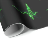 Abstrakter hellgrüner Herzschlag Geschenkpapier (Rolleneckpunkt)