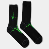Abstrakter hellgrüner Herzschlag Socken (Rechts)