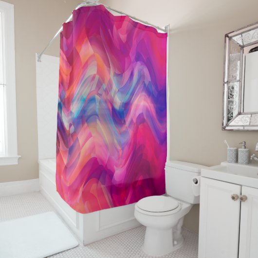 Abstrakter, hellrosa, bunter Hintergrund. Eleg Duschvorhang (Beispiel)