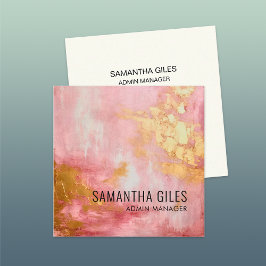 Abstrakter, hellrosa Goldlack Quadratische Visitenkarte