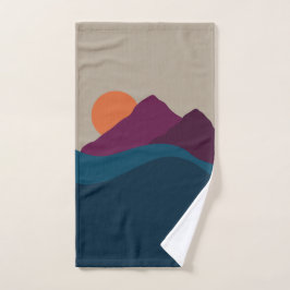 Abstrakter Herbst Herbstgebirge Landschaft Sonnenu Badhandtuch Set