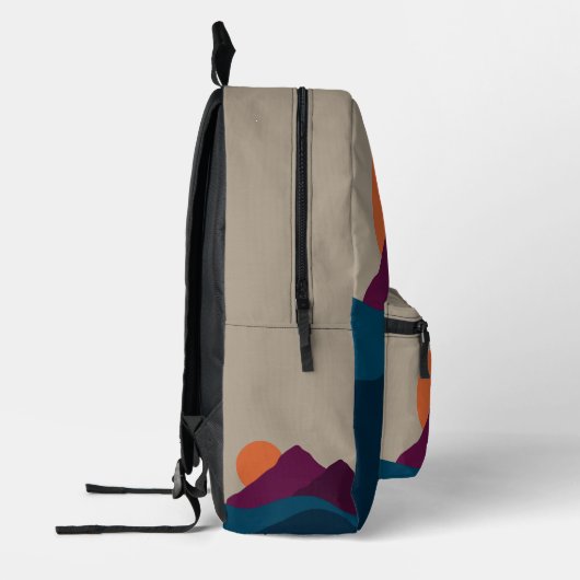 Abstrakter Herbst Herbstgebirge Landschaft Sonnenu Bedruckter Rucksack (Links)