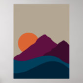 Abstrakter Herbst Herbstgebirge Landschaft Sonnenu Poster (Vorne)