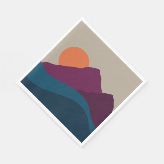 Abstrakter Herbst Herbstgebirge Landschaft Sonnenu Serviette (Ecke)