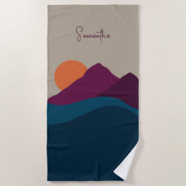 Abstrakter Herbst Herbstgebirge Landschaft Sonnenu Strandtuch