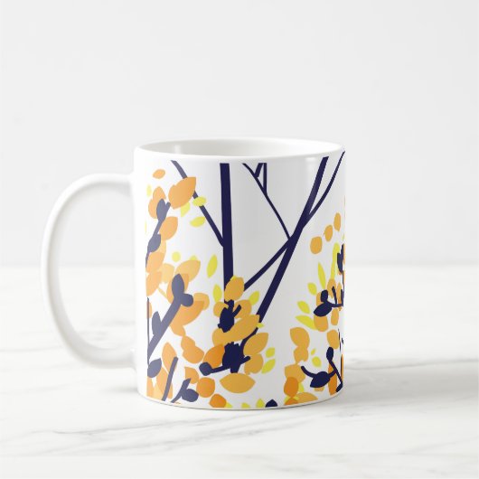Abstrakter Herbstbaum Modernes Muster Kaffeetasse (Links)