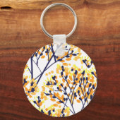 Abstrakter Herbstbaum Modernes Muster Schlüsselanhänger (Vorderseite)