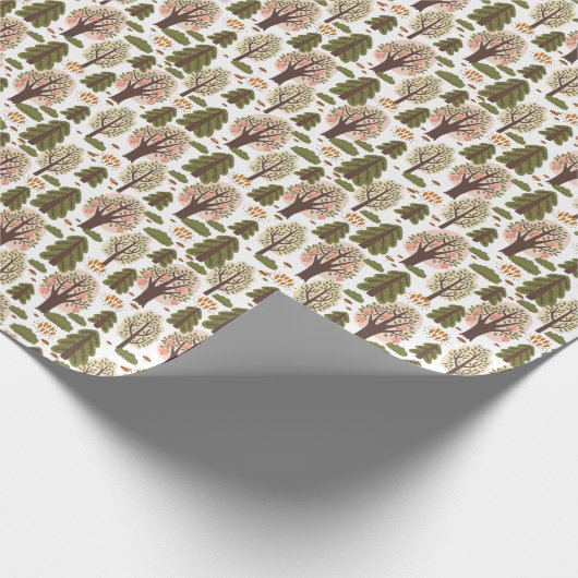 Abstrakter Herbstwald Nahtloses Muster Geschenkpapier (Ecke)