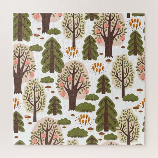 Abstrakter Herbstwald Nahtloses Muster Puzzle (Vertikal)