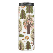 Abstrakter Herbstwald Nahtloses Muster Thermosbecher (Rückseite)