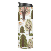 Abstrakter Herbstwald Nahtloses Muster Thermosbecher (Nach rechts gedreht)