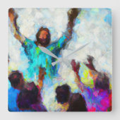 Abstrakter Herr, wir brauchen euch jetzt mehr als  Quadratische Wanduhr (Vorderseite)