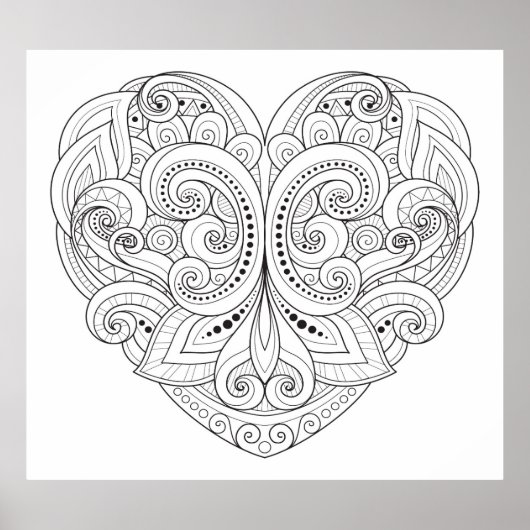 Abstrakter Herzdoodle 2 Poster (Vorne)