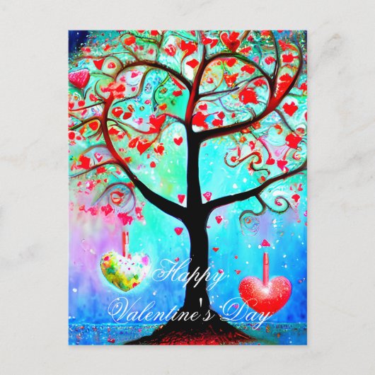 Abstrakter Herzwald Postkarte (Vorderseite)