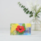 Abstrakter Hibisken Blume Moderne Visitenkarte (Stehend Vorderseite)