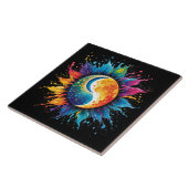 Abstrakter Himmelsmond und Sonnenstrahl Fliese (Seite)