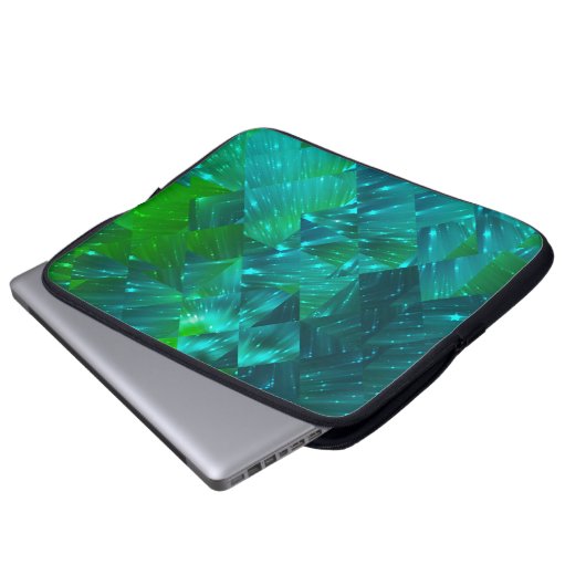 abstrakter Hintergrund. Blau-grüne Mosaikhütte Laptopschutzhülle (Vorne Knopf)