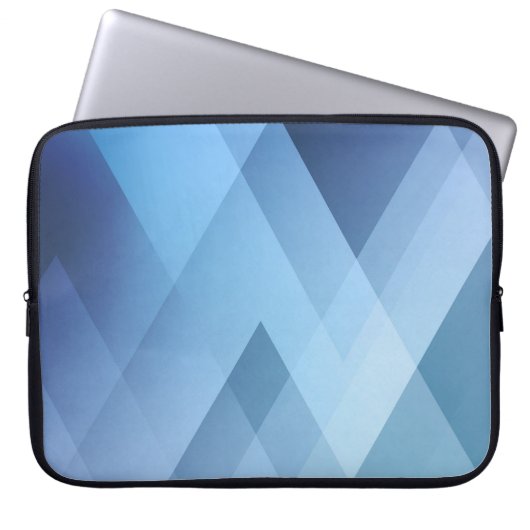 Abstrakter Hintergrund. Blaues Dreiecksmuster. Laptopschutzhülle (Vorderseite)