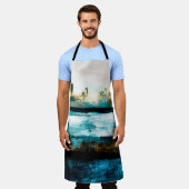 Abstrakter Hintergrund der Ölstruktur. Farbe auf d Schürze (Getragen)