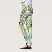 Abstrakter Hintergrund der weißen Blüte Leggings (Links)