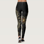 Abstrakter Hintergrund des Ring-Fraktals Leggings (Rückseite)
